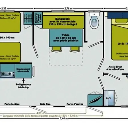 Campsite Mobil-home 4 Pers, 2 Ch, Jardin Et Barbecue - Api-1-52-1349